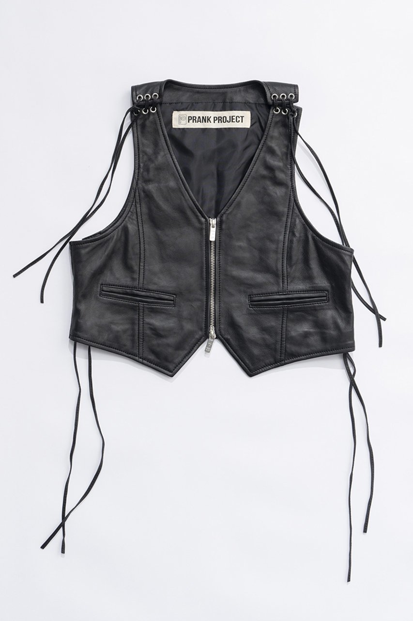 【プランク プロジェクト/PRANK PROJECT】のレザーバイカーベスト / Leather Biker Vest 人気、トレンドファッション・服の通販 founy(ファニー) 　ファッション　Fashion　レディースファッション　WOMEN　アウター　Coat Outerwear　ジャケット　Jackets　コンパクト　Compact　ジャケット　Jacket　スウェット　Sweat　ベスト　Vest　ポケット　Pocket　NEW・新作・新着・新入荷　New Arrivals　 other-1|ID: prp329100004089907 ipo3291000000027695312