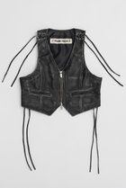 【プランク プロジェクト/PRANK PROJECT】のレザーバイカーベスト / Leather Biker Vest D.BLK(ブラック)|ID:prp329100004089907