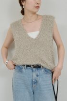 【ガリャルダガランテ/GALLARDAGALANTE】のシャギーニットベスト ライトグレー|ID: prp329100004091428 ipo3291000000035451295