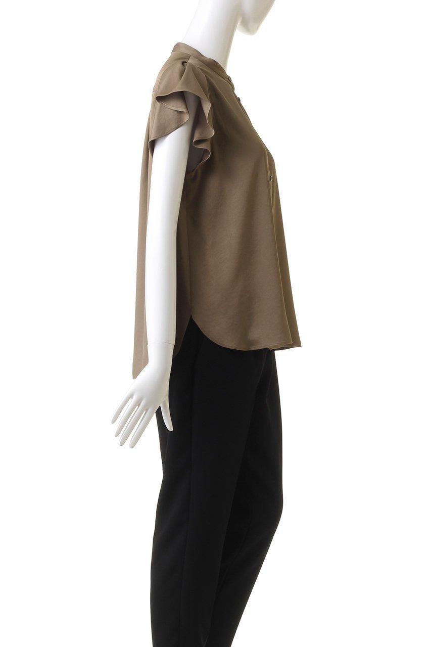 【スリー ドッツ/three dots】のシルキーツイル フレアスリーブトップス 人気、トレンドファッション・服の通販 founy(ファニー) 　ファッション　Fashion　レディースファッション　Fashion for Women　トップス・カットソー　Cut & Sew Tops　シャツ・ブラウス・オフィスカジュアル　Elegant Blouses & Button-Ups　おすすめ　Recommended / Our Picks　インナー　Innerwear　サテン　Satin, Glossy Fabric　ショート　Short, Short Length　スリーブ　Sleeve, Long Sleeve / Short Sleeve　セットアップ　Set-Up, Coordinated Outfit　ツイル　Twist, Twisted Detail　フェミニン　Feminine, Girly　フレア　Flare, Flared　other-3|ID: prp329100004092537 ipo3291000000035488730