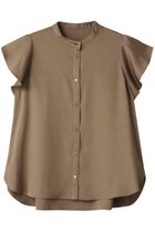 【スリー ドッツ/three dots】のシルキーツイル フレアスリーブトップス グレイッシュブラウン|ID: prp329100004092537 ipo3291000000035823378