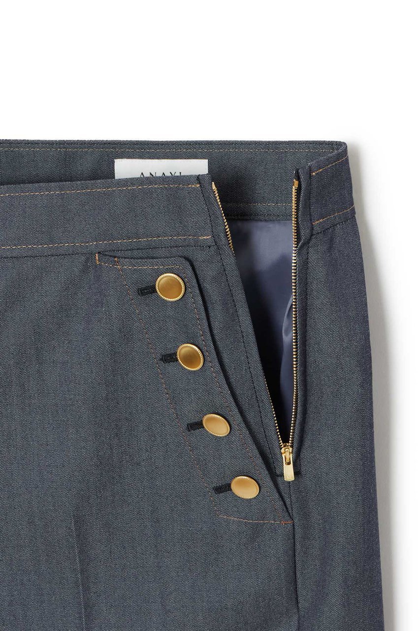 【アナイ/ANAYI】のウールデニムライクマリンパンツ 人気、トレンドファッション・服の通販 founy(ファニー) 　ファッション　Fashion　レディースファッション　Fashion for Women　パンツ　Pants & Trousers　シャンブレー　Chambray, Denim-Like Fabric　ツイル　Twist, Twisted Detail　デニム　Denim, Jeans Material　ポケット　Pocket, Pocket Detail　ワイド　Wide, Wide Fit　再入荷　Restock / Back in Stock　other-4|ID: prp329100004092539 ipo3291000000035052365