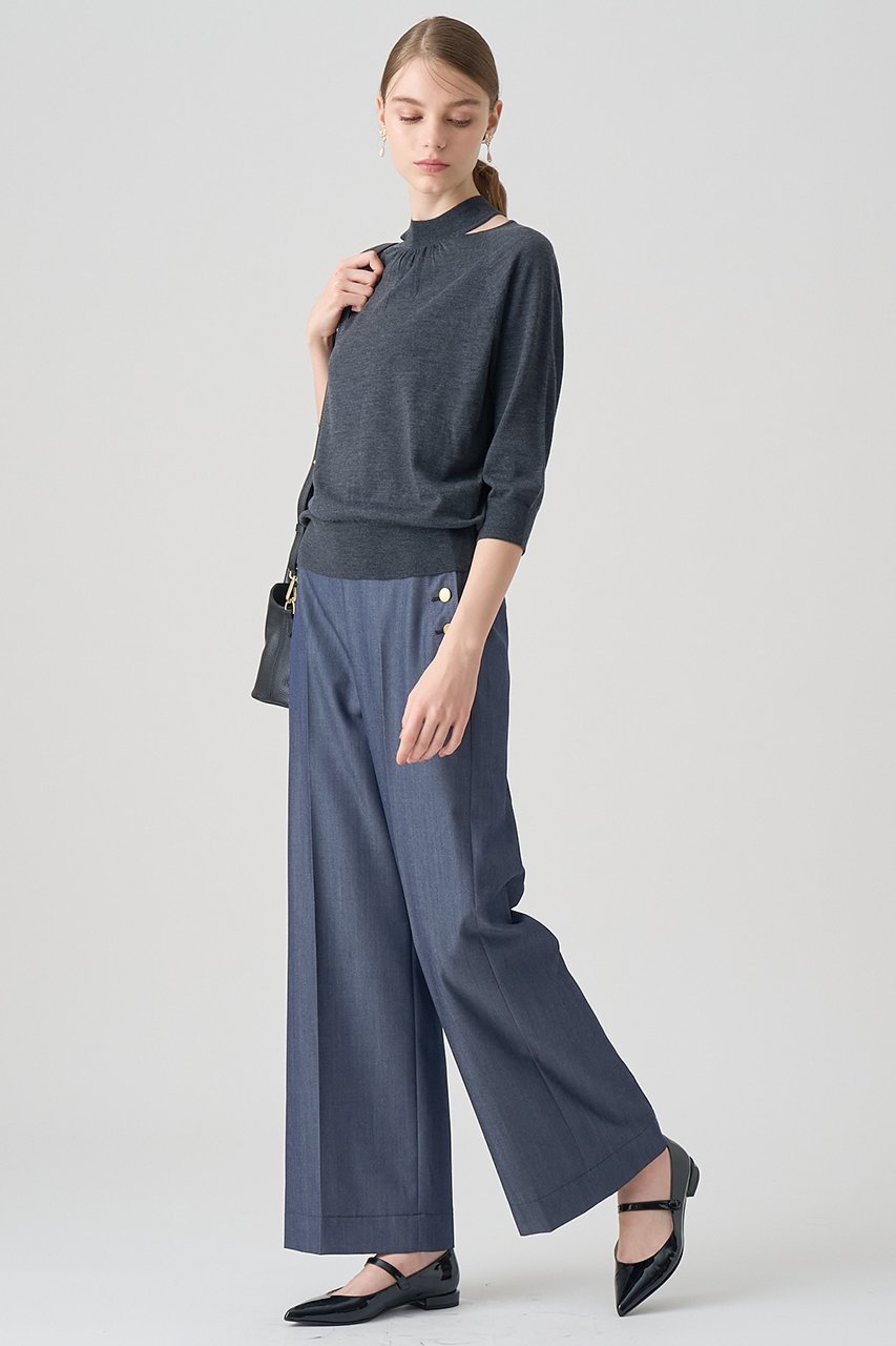 【アナイ/ANAYI】のウールデニムライクマリンパンツ 人気、トレンドファッション・服の通販 founy(ファニー) 　ファッション　Fashion　レディースファッション　Fashion for Women　パンツ　Pants & Trousers　シャンブレー　Chambray, Denim-Like Fabric　ツイル　Twist, Twisted Detail　デニム　Denim, Jeans Material　ポケット　Pocket, Pocket Detail　ワイド　Wide, Wide Fit　再入荷　Restock / Back in Stock　other-7|ID: prp329100004092539 ipo3291000000035052368