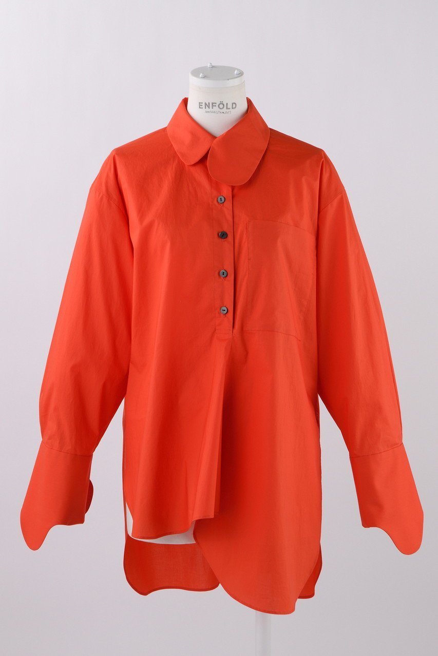 【エンフォルド/ENFOLD】のCOタイプライター アシンメラウンド SH/シャツ 人気、トレンドファッション・服の通販 founy(ファニー) 　ファッション　Fashion　レディースファッション　Fashion for Women　トップス・カットソー　Cut & Sew Tops　シャツ・ブラウス・オフィスカジュアル　Elegant Blouses & Button-Ups　おすすめ　Recommended / Our Picks　アシンメトリー　Asymmetrical Style　スリーブ　Sleeve, Long Sleeve / Short Sleeve　タイプライター　Typewriter Fabric, Crisp Cotton　ベスト　Vest, Waistcoat　ベーシック　Basic, Essential　メルトン　Melton, Heavy Wool　ロング　Long, Long-Length　 other-1|ID: prp329100004093566 ipo3291000000035823358