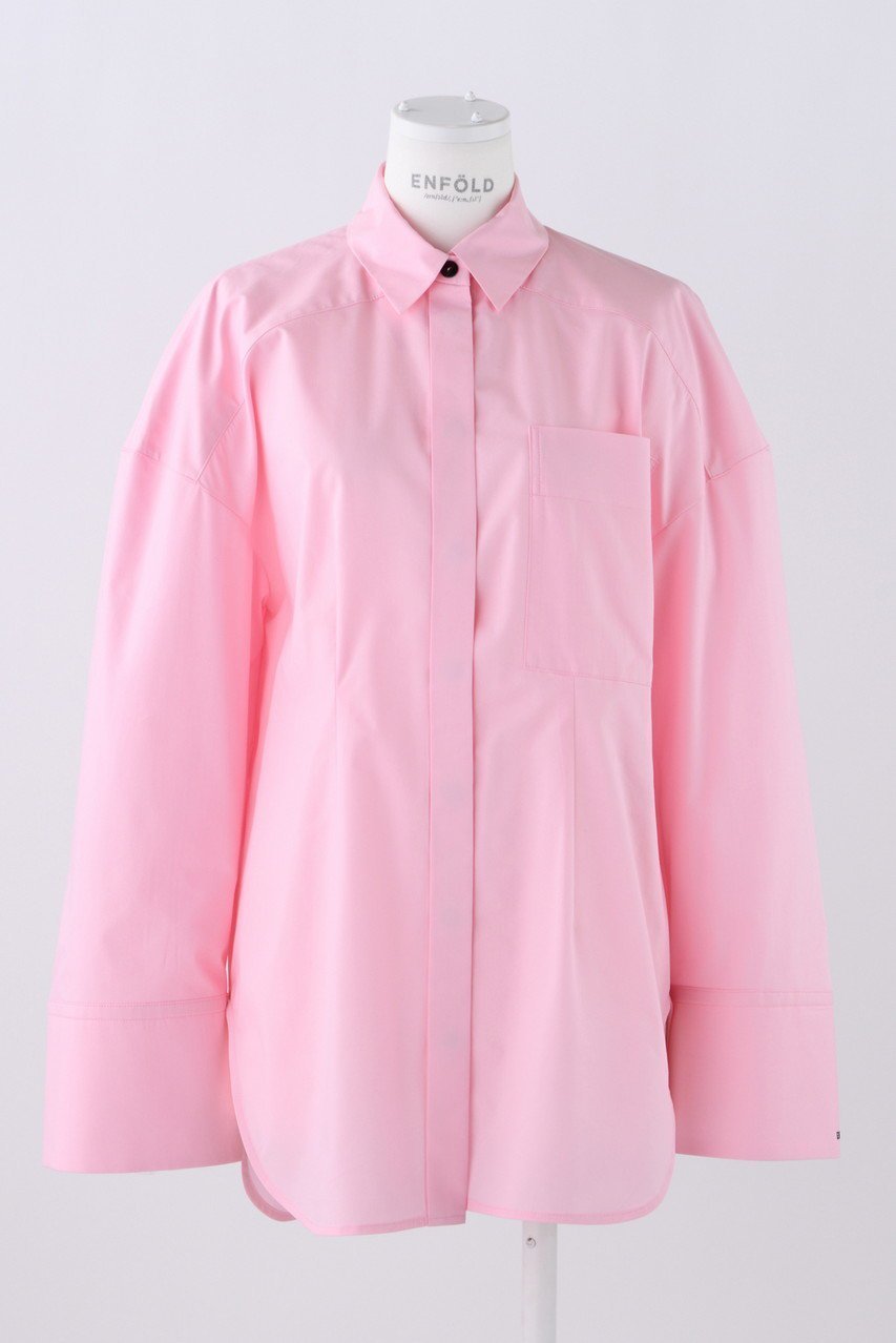 【エンフォルド/ENFOLD】のナチュラルタイプライター DROPワイドスリーブ SH/シャツ インテリア・キッズ・メンズ・レディースファッション・服の通販 founy(ファニー) ファッション Fashion レディースファッション Fashion for Women トップス・カットソー Cut & Sew Tops シャツ・ブラウス・オフィスカジュアル Elegant Blouses & Button-Ups スリーブ Sleeve, Long Sleeve / Short Sleeve タイプライター Typewriter Fabric, Crisp Cotton ドロップ Drop Shoulder, Dropped Style ベーシック Basic, Essential ロング Long, Long-Length ワイド Wide, Wide Fit ライトピンク|ID: prp329100004093568 ipo3291000000036724098