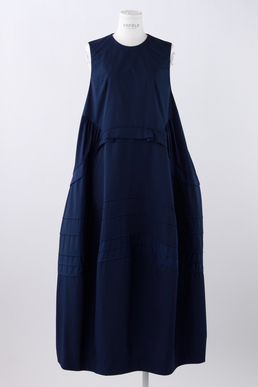 【エンフォルド/ENFOLD】のSOLOTEXツイル タックドレープ DRS インテリア・キッズ・メンズ・レディースファッション・服の通販 founy(ファニー) 　ファッション　Fashion　レディースファッション　Fashion for Women　ワンピース　Dresses　チュニック　Tunic Tops & Dresses　チュニック　Tunic, Long Top　ツイル　Twist, Twisted Detail　ドレス　Dress, One-Piece　パターン　Pattern, Design Print　ロング　Long, Long-Length　ダークブルー|ID: prp329100004093570 ipo3291000000035737890