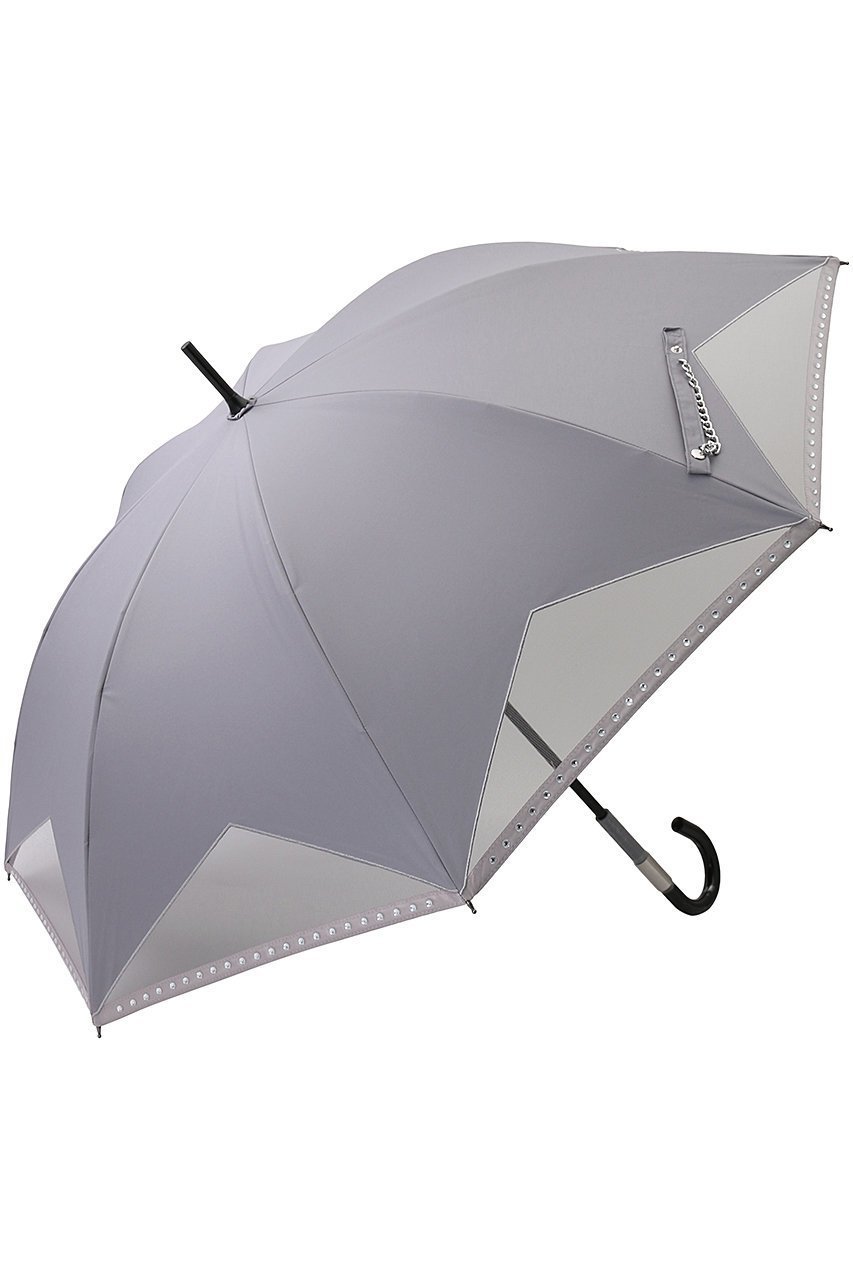 【ムーンバット/MOONBAT】の【Sun dress】ビジュースタッズ 晴雨兼用日傘 ショート傘 インテリア・キッズ・メンズ・レディースファッション・服の通販 founy(ファニー) 　ファッション　Fashion　レディースファッション　Fashion for Women　ワンピース　Dresses　フォーマル・パーティードレス・結婚式用ドレス　Elegant & Casual Dresses　レイングッズ・傘・晴雨兼用傘　Umbrellas & Rain Gear　コンビ　Combo, Combination Style　シアー　Sheer, See-Through　ショート　Short, Short Length　シルバー　Silver, Metallic Silver　チェーン　Chain, Chain Strap　ハンカチ　Handkerchief, Hanky　ベーシック　Basic, Essential　メタル　Metal, Metal Parts　傘　Umbrella, Parasol　日傘　Parasol, UV Umbrella　時計　Watch, Wristwatch　グレー|ID: prp329100004093579 ipo3291000000035348933