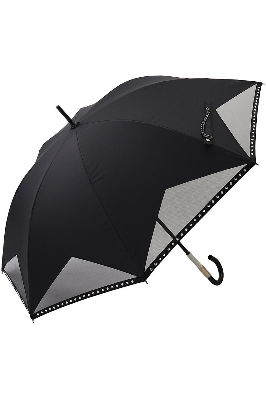 【ムーンバット/MOONBAT】の【Sun dress】ビジュースタッズ 晴雨兼用日傘 ショート傘 インテリア・キッズ・メンズ・レディースファッション・服の通販 founy(ファニー) 　ファッション　Fashion　レディースファッション　Fashion for Women　ワンピース　Dresses　フォーマル・パーティードレス・結婚式用ドレス　Elegant & Casual Dresses　レイングッズ・傘・晴雨兼用傘　Umbrellas & Rain Gear　コンビ　Combo, Combination Style　シアー　Sheer, See-Through　ショート　Short, Short Length　シルバー　Silver, Metallic Silver　チェーン　Chain, Chain Strap　ハンカチ　Handkerchief, Hanky　ベーシック　Basic, Essential　メタル　Metal, Metal Parts　傘　Umbrella, Parasol　日傘　Parasol, UV Umbrella　時計　Watch, Wristwatch　ブラック|ID: prp329100004093579 ipo3291000000035348934