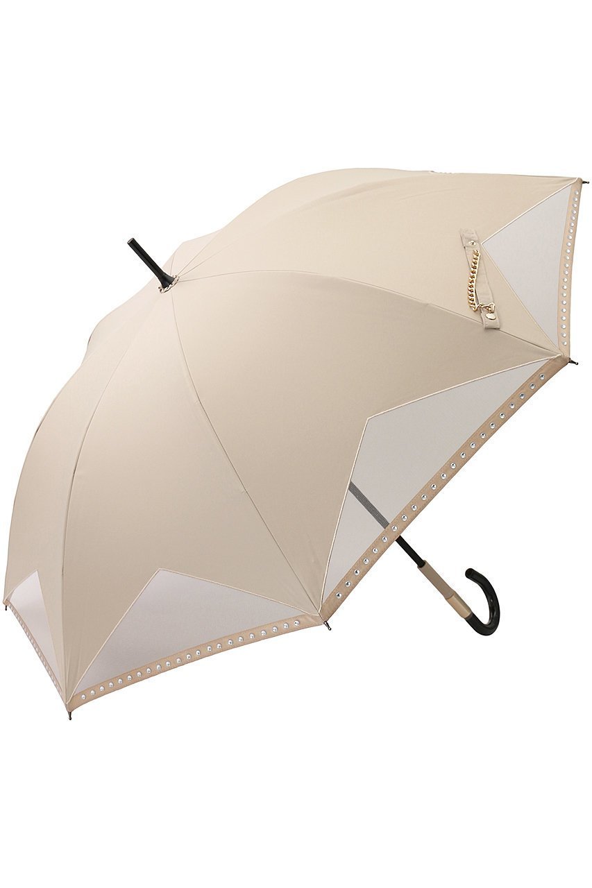 【ムーンバット/MOONBAT】の【Sun dress】ビジュースタッズ 晴雨兼用日傘 ショート傘 インテリア・キッズ・メンズ・レディースファッション・服の通販 founy(ファニー) 　ファッション　Fashion　レディースファッション　Fashion for Women　ワンピース　Dresses　フォーマル・パーティードレス・結婚式用ドレス　Elegant & Casual Dresses　レイングッズ・傘・晴雨兼用傘　Umbrellas & Rain Gear　コンビ　Combo, Combination Style　シアー　Sheer, See-Through　ショート　Short, Short Length　シルバー　Silver, Metallic Silver　チェーン　Chain, Chain Strap　ハンカチ　Handkerchief, Hanky　ベーシック　Basic, Essential　メタル　Metal, Metal Parts　傘　Umbrella, Parasol　日傘　Parasol, UV Umbrella　時計　Watch, Wristwatch　ベージュ|ID: prp329100004093579 ipo3291000000035348935