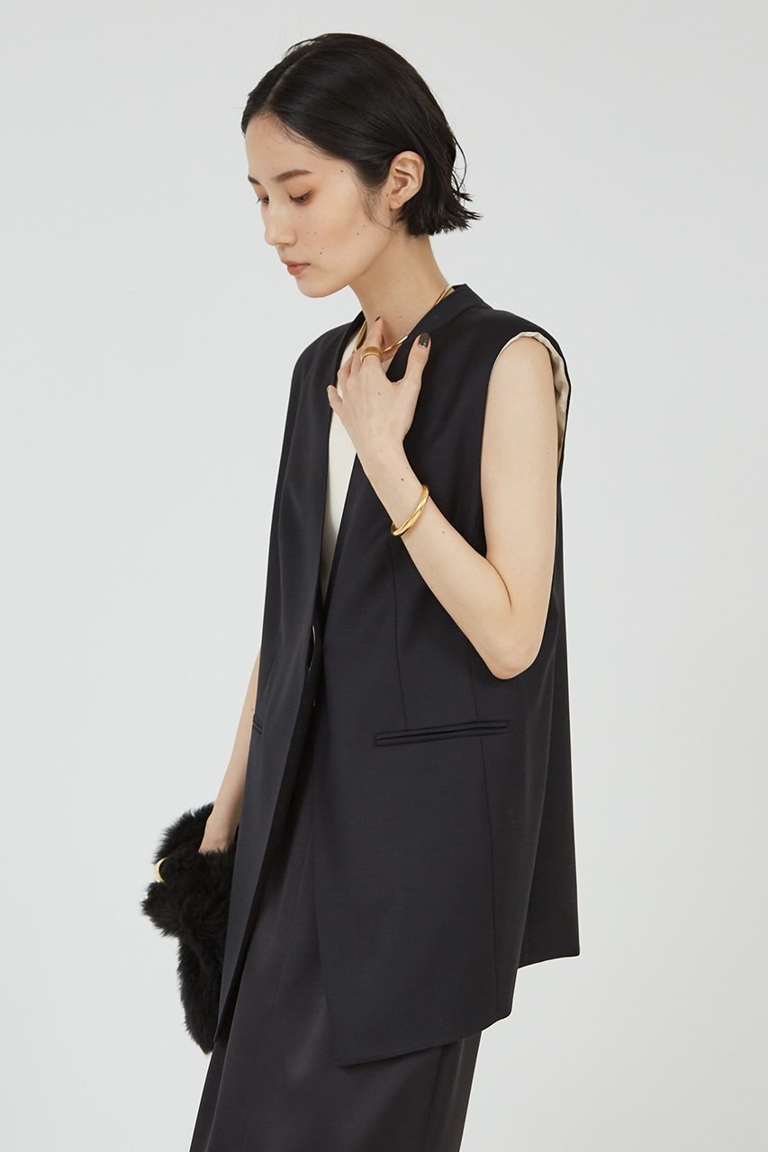 【ザ ストア バイ シー/THE STORE by C】のラウンドヒヨクベスト 人気、トレンドファッション・服の通販 founy(ファニー) 　ファッション　Fashion　レディースファッション　WOMEN　アウター　Coat Outerwear　ジャケット　Jackets　おすすめ　Recommend　なめらか　Smooth　シルク　Silk　ジャケット　Jacket　スタイリッシュ　Stylish　ストレッチ　Stretch　ベスト　Vest　ロング　Long　other-2|ID: prp329100004093599 ipo3291000000031415642