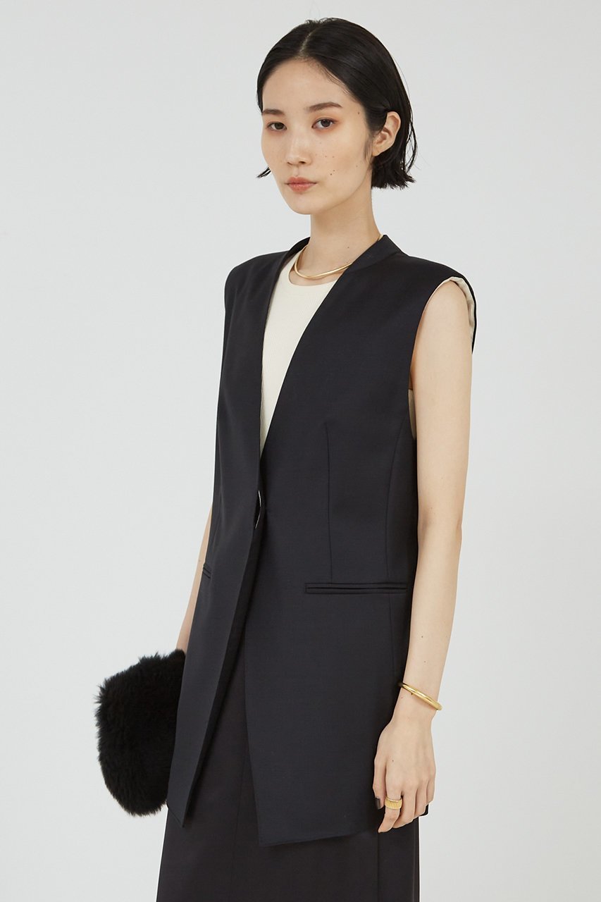 【ザ ストア バイ シー/THE STORE by C】のラウンドヒヨクベスト 人気、トレンドファッション・服の通販 founy(ファニー) 　ファッション　Fashion　レディースファッション　WOMEN　アウター　Coat Outerwear　ジャケット　Jackets　おすすめ　Recommend　なめらか　Smooth　シルク　Silk　ジャケット　Jacket　スタイリッシュ　Stylish　ストレッチ　Stretch　ベスト　Vest　ロング　Long　other-8|ID: prp329100004093599 ipo3291000000031415650