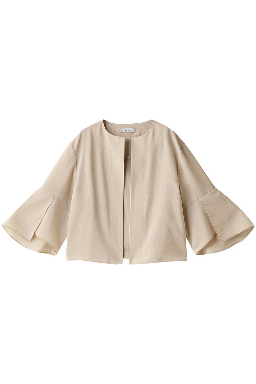 【アドーア/ADORE】のドライタッチトロジャケット インテリア・キッズ・メンズ・レディースファッション・服の通販 founy(ファニー) 　ファッション　Fashion　レディースファッション　Fashion for Women　アウター　Coat / Outerwear Collection　レディースジャケット・軽アウター　Jackets　なめらか　Smooth, Silky Texture　ジャケット　Jacket, Outerwear　スリット　Slit, Slit Detail　スリーブ　Sleeve, Long Sleeve / Short Sleeve　ファブリック　Fabric, Textile　エレガント 上品　Elegant　ベージュ|ID: prp329100004093633 ipo3291000000032945610
