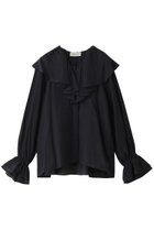 【デパリエ/DEPAREILLE】のシアーシルクラッフルブラウス ネイビー|ID: prp329100004093641 ipo3291000000036400022