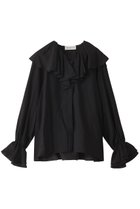 【デパリエ/DEPAREILLE】のシアーシルクラッフルブラウス ブラック|ID: prp329100004093641 ipo3291000000036400023