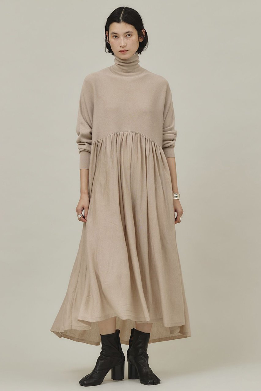 【カレンソロジー/Curensology】のウールハイネックギャザーワンピース 人気、トレンドファッション・服の通販 founy(ファニー) 　ファッション　Fashion　レディースファッション　Fashion for Women　ワンピース　Dresses　チュニック　Tunic Tops & Dresses　おすすめ　Recommended / Our Picks　なめらか　Smooth, Silky Texture　ギャザー　Gathered, Ruffled　ジャケット　Jacket, Outerwear　タイツ　Tights, Legwear　チュニック　Tunic, Long Top　デニム　Denim, Jeans Material　ハイネック　High Neck, Mock Neck　ロング　Long, Long-Length　冬　Winter / This Winter　other-6|ID: prp329100004093668 ipo3291000000032904534