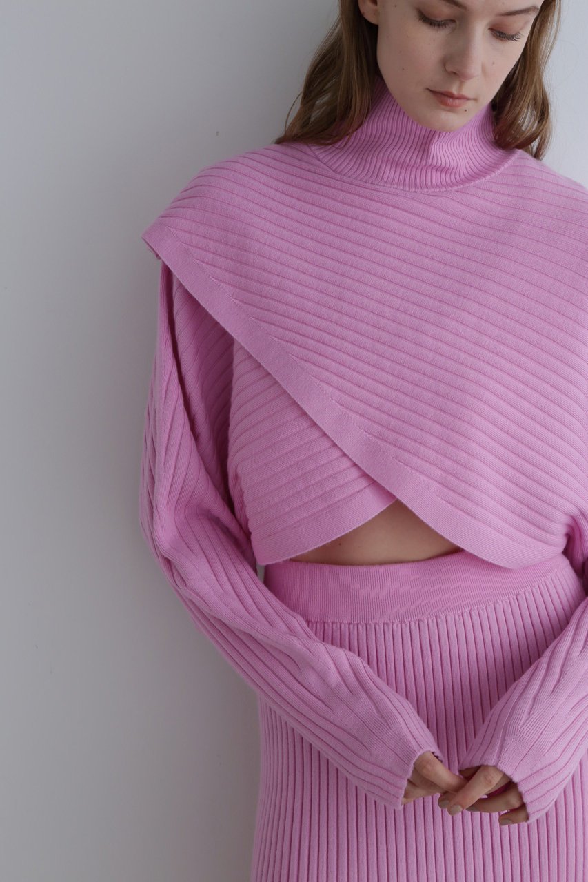 【ル フィル/LE PHIL】のウールワイドリブクロスニット 人気、トレンドファッション・服の通販 founy(ファニー) 　ファッション　Fashion　レディースファッション　WOMEN　トップス・カットソー　Tops/Tshirt　ニット　Knit Tops　プルオーバー　Pullover　ショート　Short　スリーブ　Sleeve　トレンド　Trend　ハイネック　High Neck　バランス　Balance　フレア　Flare　ボトム　Bottom　ワイド　Wide　エレガント 上品　Elegant　other-4|ID: prp329100004095238 ipo3291000000031415003