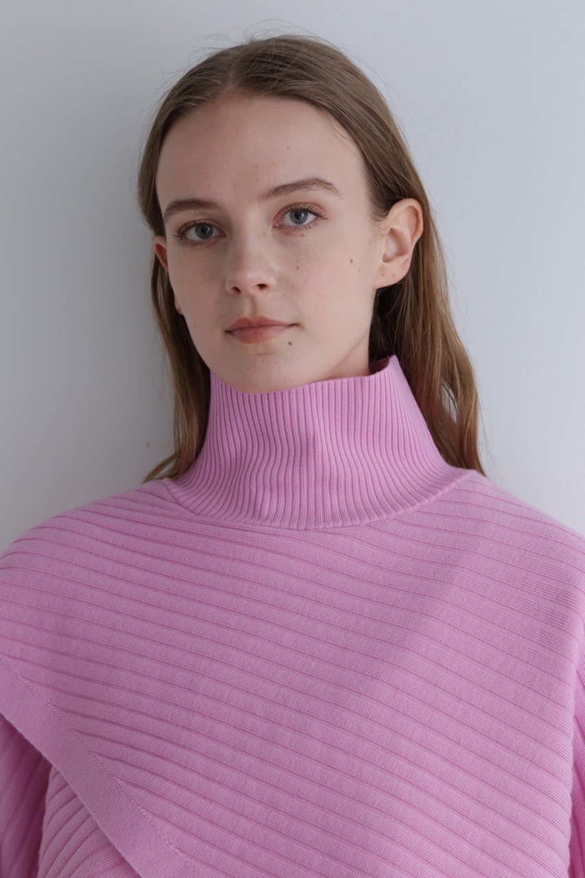 【ル フィル/LE PHIL】のウールワイドリブクロスニット 人気、トレンドファッション・服の通販 founy(ファニー) 　ファッション　Fashion　レディースファッション　WOMEN　トップス・カットソー　Tops/Tshirt　ニット　Knit Tops　プルオーバー　Pullover　ショート　Short　スリーブ　Sleeve　トレンド　Trend　ハイネック　High Neck　バランス　Balance　フレア　Flare　ボトム　Bottom　ワイド　Wide　エレガント 上品　Elegant　other-5|ID: prp329100004095238 ipo3291000000031415005