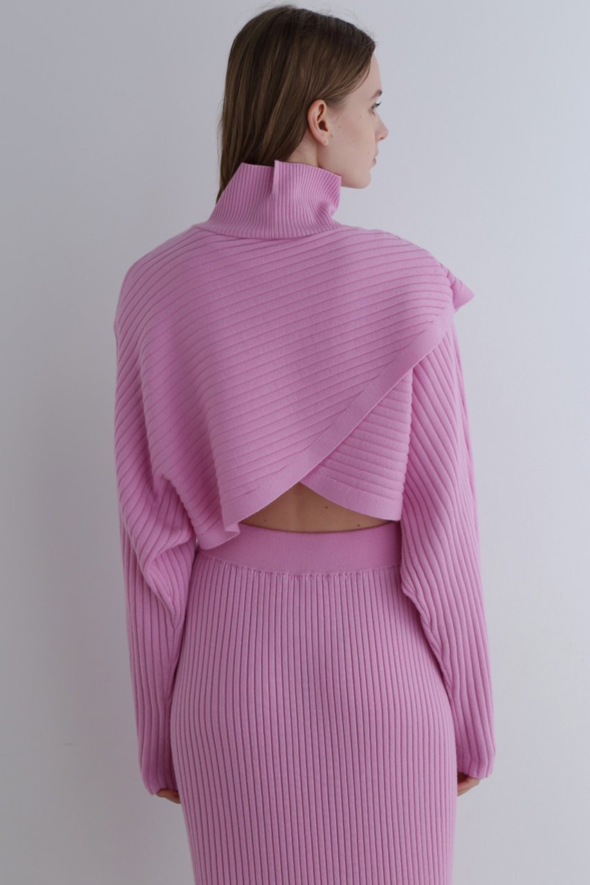【ル フィル/LE PHIL】のウールワイドリブクロスニット 人気、トレンドファッション・服の通販 founy(ファニー) 　ファッション　Fashion　レディースファッション　WOMEN　トップス・カットソー　Tops/Tshirt　ニット　Knit Tops　プルオーバー　Pullover　ショート　Short　スリーブ　Sleeve　トレンド　Trend　ハイネック　High Neck　バランス　Balance　フレア　Flare　ボトム　Bottom　ワイド　Wide　エレガント 上品　Elegant　other-6|ID: prp329100004095238 ipo3291000000031415007