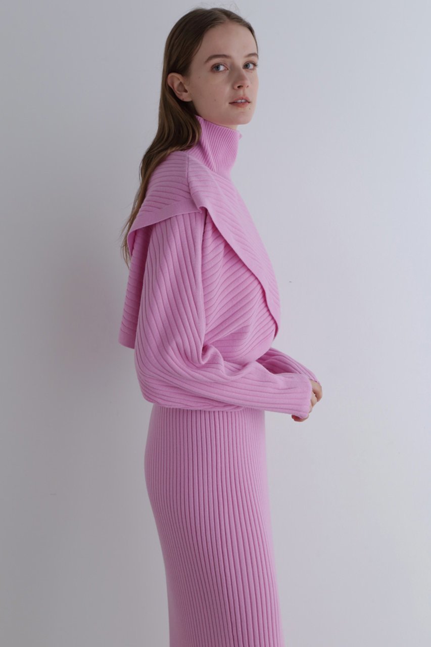 【ル フィル/LE PHIL】のウールワイドリブクロスニット 人気、トレンドファッション・服の通販 founy(ファニー) 　ファッション　Fashion　レディースファッション　WOMEN　トップス・カットソー　Tops/Tshirt　ニット　Knit Tops　プルオーバー　Pullover　ショート　Short　スリーブ　Sleeve　トレンド　Trend　ハイネック　High Neck　バランス　Balance　フレア　Flare　ボトム　Bottom　ワイド　Wide　エレガント 上品　Elegant　other-7|ID: prp329100004095238 ipo3291000000031415009