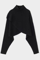 【ル フィル/LE PHIL】のウールワイドリブクロスニット ブラック|ID: prp329100004095238 ipo3291000000035067393