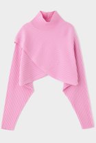 【ル フィル/LE PHIL】のウールワイドリブクロスニット ピンク|ID: prp329100004095238 ipo3291000000035067395