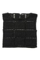 【アロー/aLORS】のHaut en macrame Cocinelle 人気、トレンドファッション・服の通販 founy(ファニー) ファッション Fashion レディースファッション Fashion for Women トップス・カットソー Cut & Sew Tops ニット Knit Tops & Sweaters カジュアルプルオーバー・ニットトップス Pullovers & Knit Tops / Casual Pullovers イタリア Italy スクエア Square, Square Shape スリーブ Sleeve, Long Sleeve / Short Sleeve ノースリーブ Sleeveless, No-Sleeve フレンチ French, French Style ランダム Random, Irregular 手編み Hand-Knitted, Handmade Knit thumbnail ブラック|ID: prp329100004095247 ipo3291000000032930408