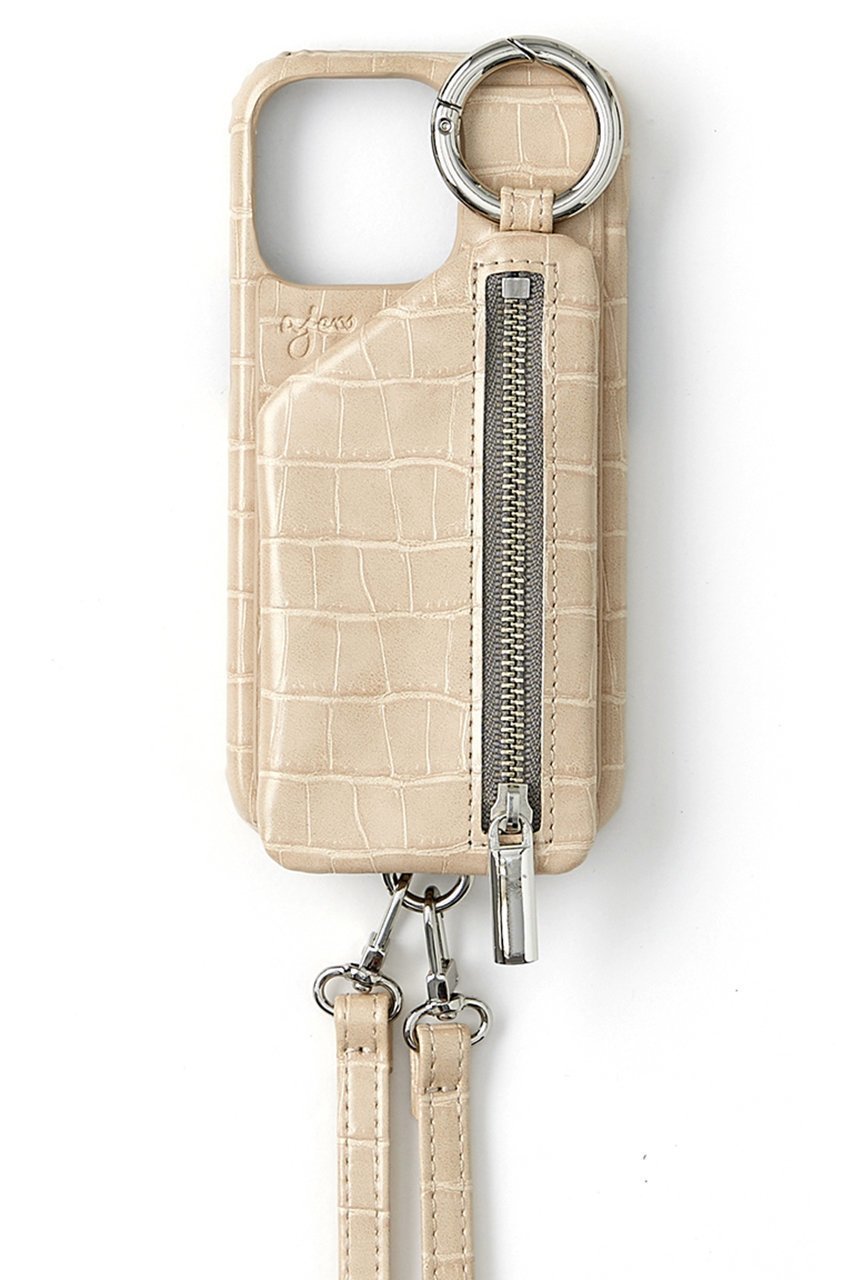 【エジュー/ajew】のiPhone15/15Pro ajew cadenas croco zipphone case shoulder インテリア・キッズ・メンズ・レディースファッション・服の通販 founy(ファニー) 　ファッション　Fashion　レディースファッション　WOMEN　iPhone アイフォーン　Iphone　クロコ　Croco　シンプル　Simple　ベージュ|ID: prp329100004095260 ipo3291000000027764727