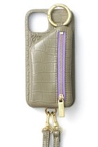 【エジュー/ajew】のiPhone15/15Pro ajew cadenas croco zipphone case shoulder セージグリーン|ID:prp329100004095260