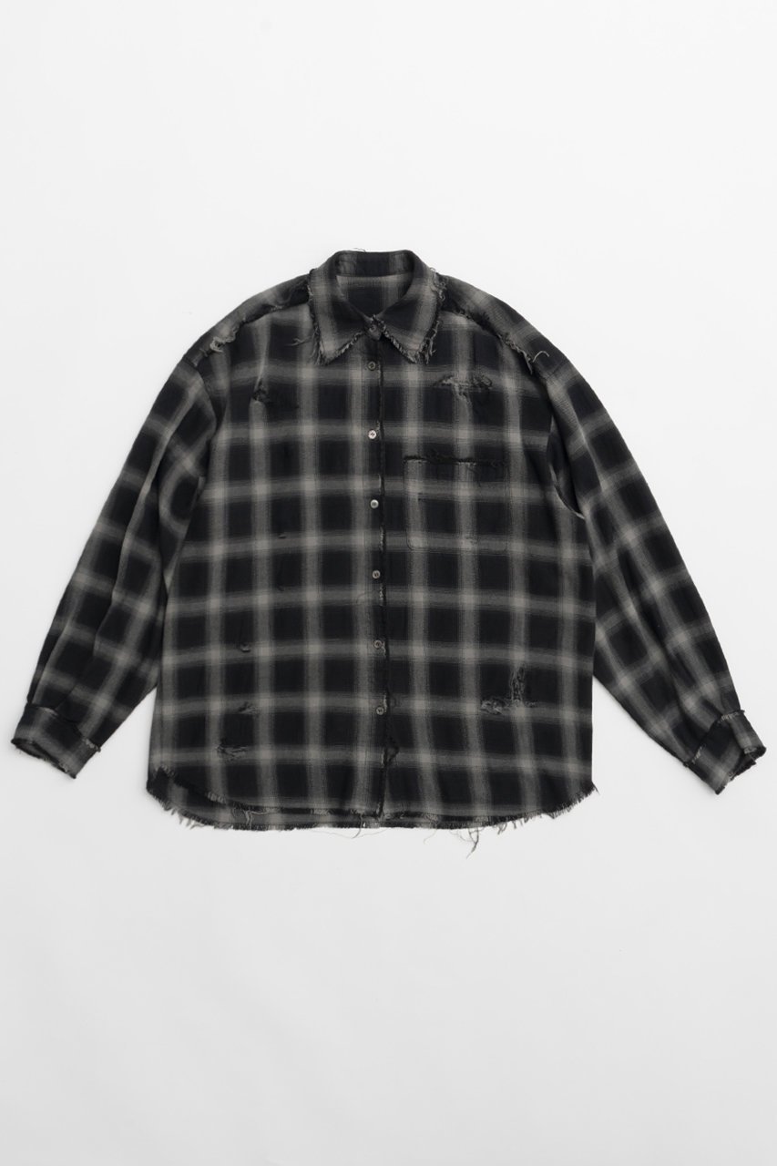 【プランク プロジェクト/PRANK PROJECT】のダメージチェックシャツDamaged Check Shirt 人気、トレンドファッション・服の通販 founy(ファニー) 　ファッション　Fashion　レディースファッション　WOMEN　トップス・カットソー　Tops/Tshirt　シャツ/ブラウス　Shirts/Blouses　カフス　Cuffs　スリーブ　Sleeve　ダメージ　Damage　チェック　Check　ハンド　Hand　ポケット　Pocket　ロング　Long　NEW・新作・新着・新入荷　New Arrivals　 other-1|ID: prp329100004096651 ipo3291000000027781726