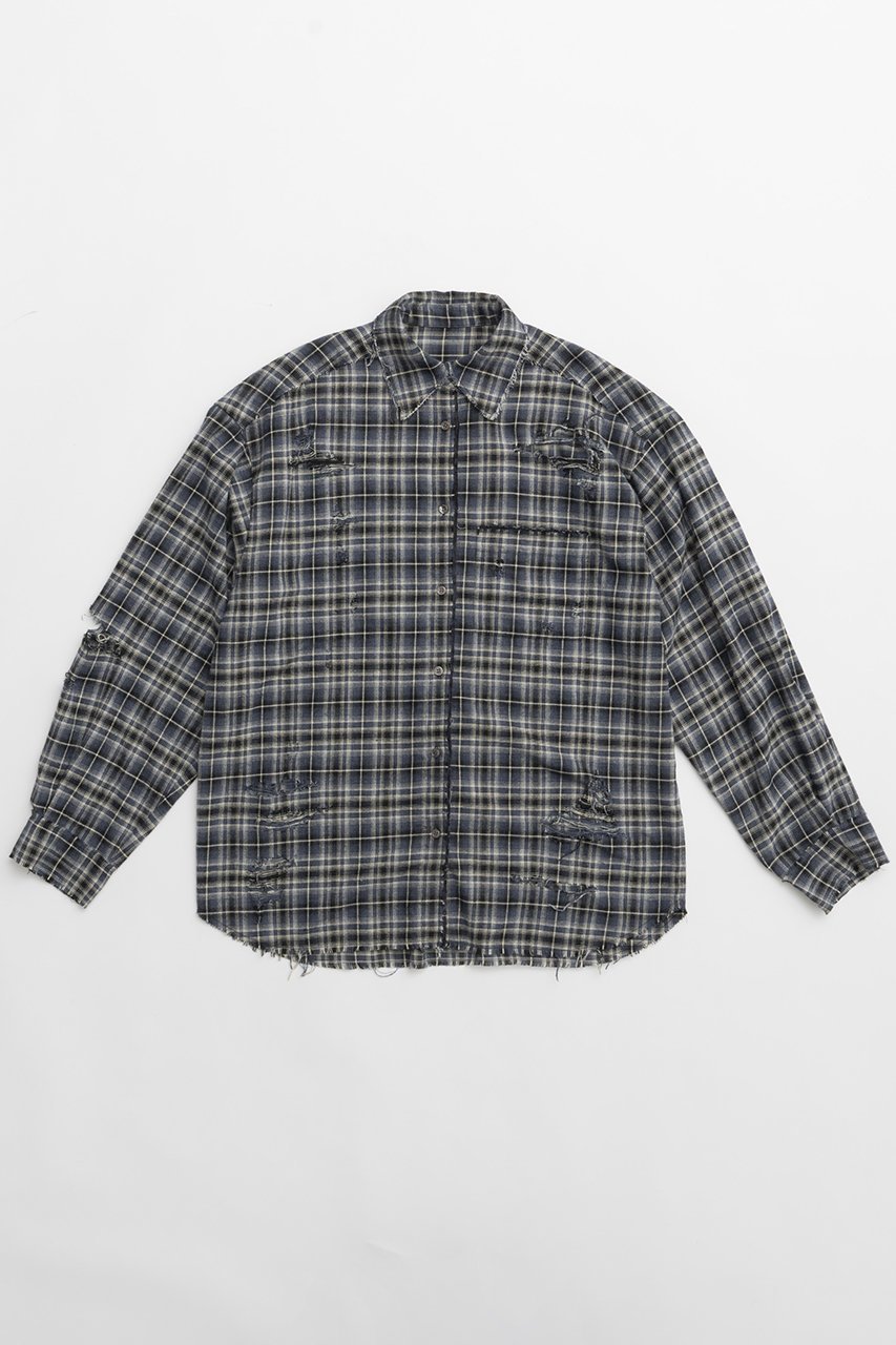 【プランク プロジェクト/PRANK PROJECT】のダメージチェックシャツDamaged Check Shirt インテリア・キッズ・メンズ・レディースファッション・服の通販 founy(ファニー) 　ファッション　Fashion　レディースファッション　WOMEN　トップス・カットソー　Tops/Tshirt　シャツ/ブラウス　Shirts/Blouses　カフス　Cuffs　スリーブ　Sleeve　ダメージ　Damage　チェック　Check　ハンド　Hand　ポケット　Pocket　ロング　Long　NEW・新作・新着・新入荷　New Arrivals　BLU(ブルー)|ID: prp329100004096651 ipo3291000000027781728