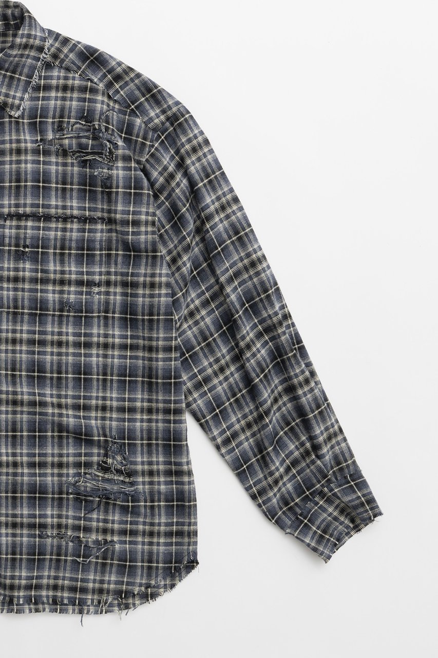 【プランク プロジェクト/PRANK PROJECT】のダメージチェックシャツDamaged Check Shirt 人気、トレンドファッション・服の通販 founy(ファニー) ファッション Fashion レディースファッション Fashion for Women トップス・カットソー Cut & Sew Tops シャツ・ブラウス・オフィスカジュアル Elegant Blouses & Button-Ups カフス Cuff Design スリーブ Sleeve, Long Sleeve / Short Sleeve ダメージ Distressed, Destroyed チェック Check, Plaid, Tartan ハンド Hand, Handmade ポケット Pocket, Pocket Detail ロング Long, Long-Length other-4|ID: prp329100004096651 ipo3291000000035719854
