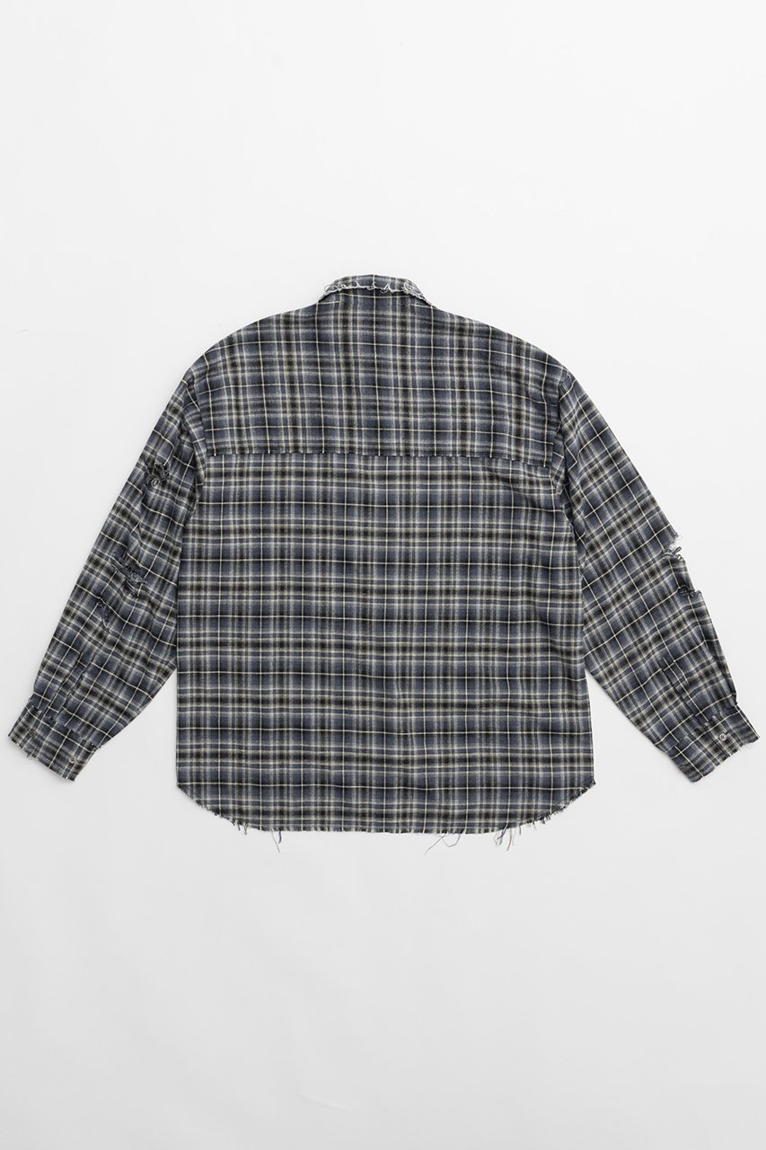 【プランク プロジェクト/PRANK PROJECT】のダメージチェックシャツDamaged Check Shirt 人気、トレンドファッション・服の通販 founy(ファニー) ファッション Fashion レディースファッション Fashion for Women トップス・カットソー Cut & Sew Tops シャツ・ブラウス・オフィスカジュアル Elegant Blouses & Button-Ups カフス Cuff Design スリーブ Sleeve, Long Sleeve / Short Sleeve ダメージ Distressed, Destroyed チェック Check, Plaid, Tartan ハンド Hand, Handmade ポケット Pocket, Pocket Detail ロング Long, Long-Length other-5|ID: prp329100004096651 ipo3291000000035719855