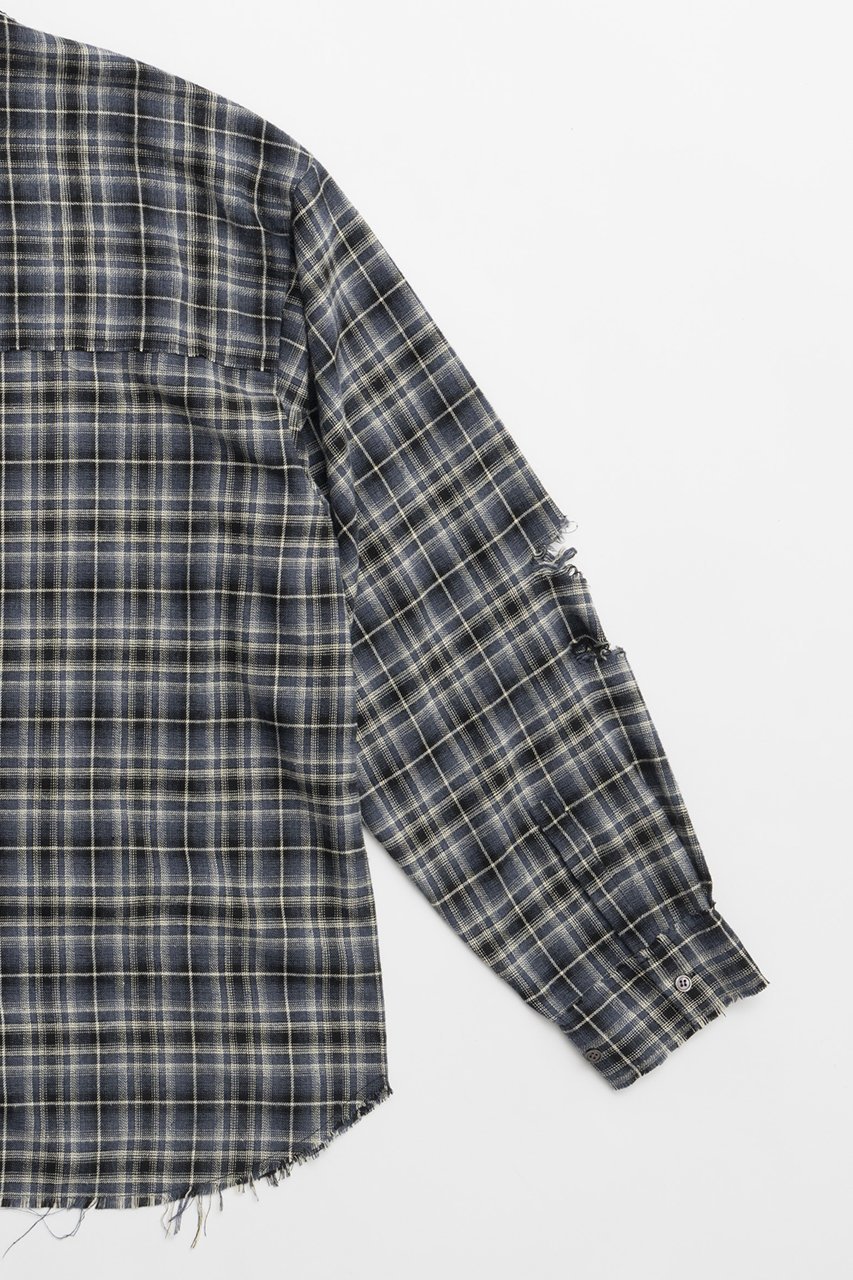 【プランク プロジェクト/PRANK PROJECT】のダメージチェックシャツDamaged Check Shirt 人気、トレンドファッション・服の通販 founy(ファニー) ファッション Fashion レディースファッション Fashion for Women トップス・カットソー Cut & Sew Tops シャツ・ブラウス・オフィスカジュアル Elegant Blouses & Button-Ups カフス Cuff Design スリーブ Sleeve, Long Sleeve / Short Sleeve ダメージ Distressed, Destroyed チェック Check, Plaid, Tartan ハンド Hand, Handmade ポケット Pocket, Pocket Detail ロング Long, Long-Length other-8|ID: prp329100004096651 ipo3291000000035719858