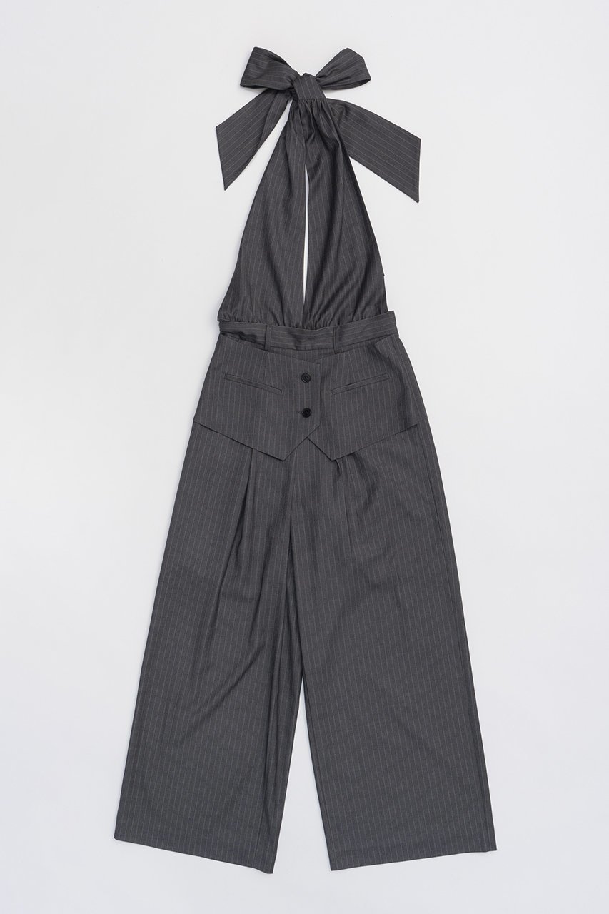 【プランク プロジェクト/PRANK PROJECT】の2WAYジャンプスーツ / 2WAY Jumpsuit インテリア・キッズ・メンズ・レディースファッション・服の通販 founy(ファニー) 　ファッション　Fashion　レディースファッション　Fashion for Women　パンツ　Pants & Trousers　コンビ　Combo, Combination Style　ストライプ　Stripe, Striped Pattern　スピンドル　Spindle, Drawcord　スーツ　Suit, Formalwear　ベスト　Vest, Waistcoat　ベルベット　Velvet, Velvety　GRY(グレー)|ID: prp329100004096652 ipo3291000000035716394