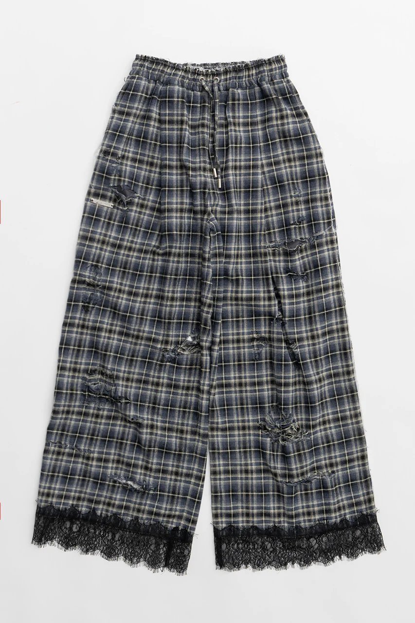 【プランク プロジェクト/PRANK PROJECT】のダメージチェックパンツDamaged Check Pants インテリア・キッズ・メンズ・レディースファッション・服の通販 founy(ファニー) 　ファッション　Fashion　レディースファッション　WOMEN　パンツ　Pants　おすすめ　Recommend　ジャケット　Jacket　ダメージ　Damage　チェック　Check　チュニック　Tunic　レース　Race　NEW・新作・新着・新入荷　New Arrivals　BLU(ブルー)|ID: prp329100004096663 ipo3291000000027781772