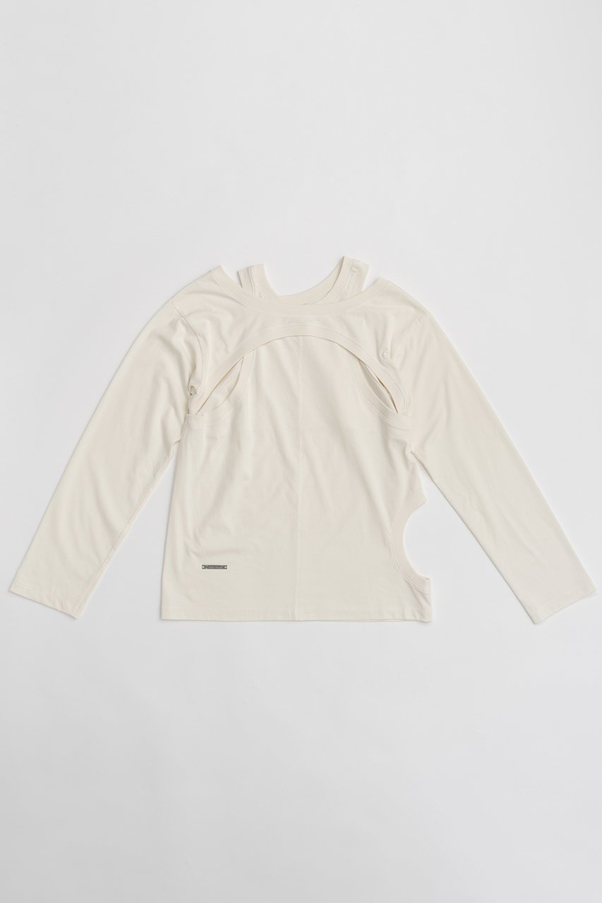 【プランク プロジェクト/PRANK PROJECT】の2WAYカットアウトトップ / 2WAY Cut Out Top インテリア・キッズ・メンズ・レディースファッション・服の通販 founy(ファニー) 　ファッション　Fashion　レディースファッション　Fashion for Women　トップス・カットソー　Cut & Sew Tops　シャツ・ブラウス・オフィスカジュアル　Elegant Blouses & Button-Ups　ロングTシャツ・Tシャツ　Longline T-Shirts & Tees　カットソー・ベーシックTシャツ　Cut-and-Sewn Tops / Stretch Tees & Basics　カットソー　Cut and Sewn Top　スリーブ　Sleeve, Long Sleeve / Short Sleeve　ロング　Long, Long-Length　WHT(ホワイト)|ID: prp329100004096665 ipo3291000000032913587