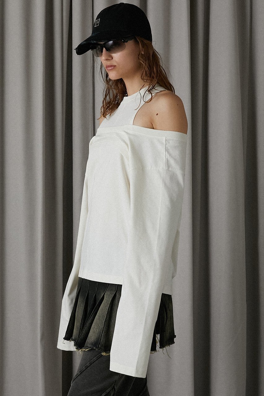 【プランク プロジェクト/PRANK PROJECT】の2WAYカットアウトトップ / 2WAY Cut Out Top 人気、トレンドファッション・服の通販 founy(ファニー) 　ファッション　Fashion　レディースファッション　Fashion for Women　トップス・カットソー　Cut & Sew Tops　シャツ・ブラウス・オフィスカジュアル　Elegant Blouses & Button-Ups　ロングTシャツ・Tシャツ　Longline T-Shirts & Tees　カットソー・ベーシックTシャツ　Cut-and-Sewn Tops / Stretch Tees & Basics　カットソー　Cut and Sewn Top　スリーブ　Sleeve, Long Sleeve / Short Sleeve　ロング　Long, Long-Length　other-3|ID: prp329100004096665 ipo3291000000032913605