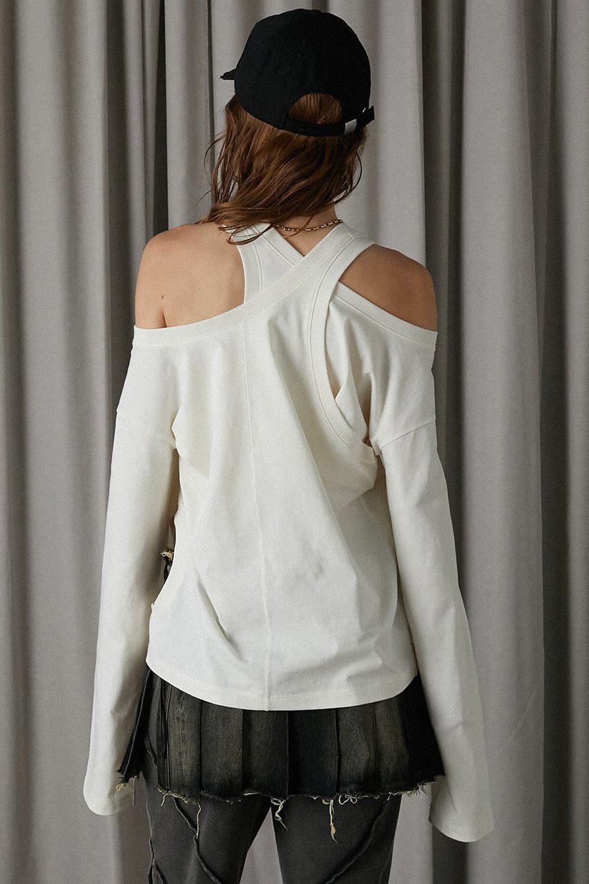 【プランク プロジェクト/PRANK PROJECT】の2WAYカットアウトトップ / 2WAY Cut Out Top 人気、トレンドファッション・服の通販 founy(ファニー) 　ファッション　Fashion　レディースファッション　Fashion for Women　トップス・カットソー　Cut & Sew Tops　シャツ・ブラウス・オフィスカジュアル　Elegant Blouses & Button-Ups　ロングTシャツ・Tシャツ　Longline T-Shirts & Tees　カットソー・ベーシックTシャツ　Cut-and-Sewn Tops / Stretch Tees & Basics　カットソー　Cut and Sewn Top　スリーブ　Sleeve, Long Sleeve / Short Sleeve　ロング　Long, Long-Length　other-4|ID: prp329100004096665 ipo3291000000032913617
