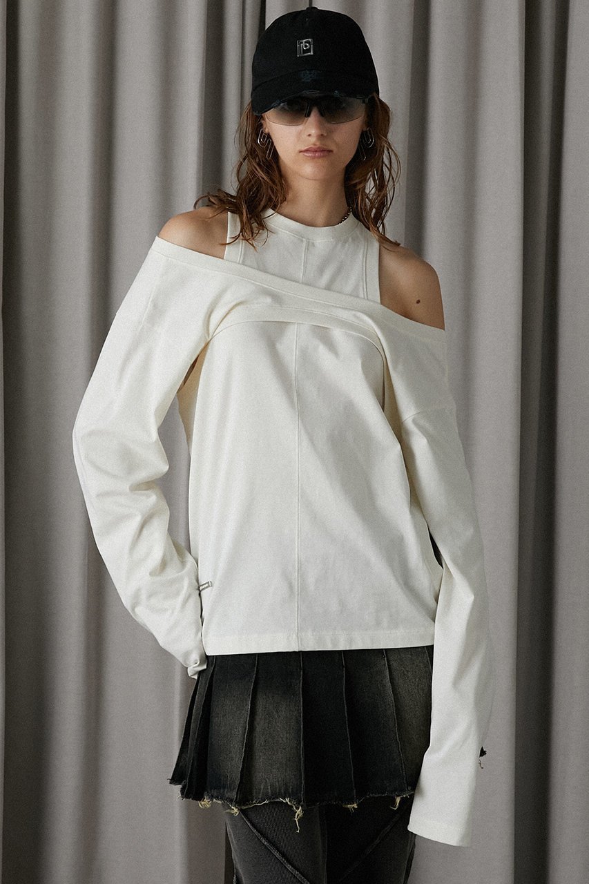 【プランク プロジェクト/PRANK PROJECT】の2WAYカットアウトトップ / 2WAY Cut Out Top 人気、トレンドファッション・服の通販 founy(ファニー) 　ファッション　Fashion　レディースファッション　Fashion for Women　トップス・カットソー　Cut & Sew Tops　シャツ・ブラウス・オフィスカジュアル　Elegant Blouses & Button-Ups　ロングTシャツ・Tシャツ　Longline T-Shirts & Tees　カットソー・ベーシックTシャツ　Cut-and-Sewn Tops / Stretch Tees & Basics　カットソー　Cut and Sewn Top　スリーブ　Sleeve, Long Sleeve / Short Sleeve　ロング　Long, Long-Length　other-6|ID: prp329100004096665 ipo3291000000032913638