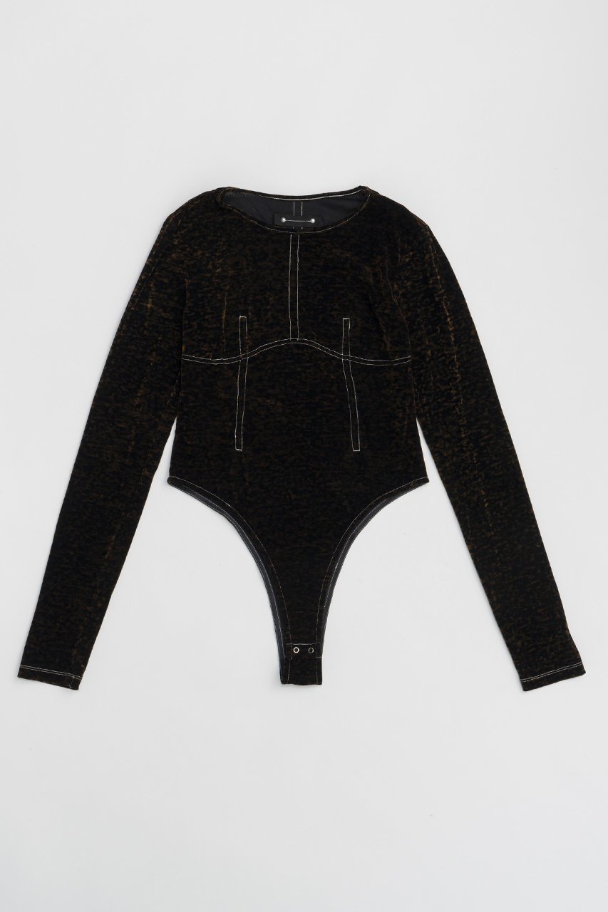 【プランク プロジェクト/PRANK PROJECT】のベロアボディスーツ / Velour Bodysuit インテリア・キッズ・メンズ・レディースファッション・服の通販 founy(ファニー) 　ファッション　Fashion　レディースファッション　Fashion for Women　トップス・カットソー　Cut & Sew Tops　シャツ・ブラウス・オフィスカジュアル　Elegant Blouses & Button-Ups　ロングTシャツ・Tシャツ　Longline T-Shirts & Tees　カットソー・ベーシックTシャツ　Cut-and-Sewn Tops / Stretch Tees & Basics　ベロアトップス　Velour Tops / Velvet-Look Items　おすすめ　Recommended / Our Picks　インナー　Innerwear　シンプル　Simple, Minimal　スリーブ　Sleeve, Long Sleeve / Short Sleeve　スーツ　Suit, Formalwear　ベロア　Velour, Soft Velvet　ロング　Long, Long-Length　D.BRN(ダークブラウン)|ID: prp329100004096666 ipo3291000000032896872