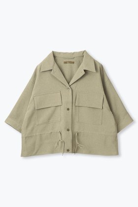 【レリル/lelill】のオープンカラーミリタリーシャツ 人気、トレンドファッション・服の通販 founy(ファニー) ファッション Fashion レディースファッション WOMEN トップス・カットソー Tops/Tshirt シャツ/ブラウス Shirts/Blouses ショート Short スリーブ Sleeve ドローコード Draw Cord ミリタリー Military ワイド Wide |ID:prp329100004098426