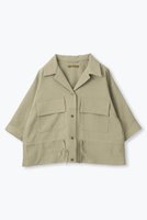 【レリル/lelill】のオープンカラーミリタリーシャツ 人気、トレンドファッション・服の通販 founy(ファニー) ファッション Fashion レディースファッション WOMEN トップス・カットソー Tops/Tshirt シャツ/ブラウス Shirts/Blouses ショート Short スリーブ Sleeve ドローコード Draw Cord ミリタリー Military ワイド Wide |ID:prp329100004098426