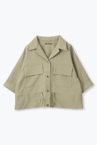 【レリル/lelill】のオープンカラーミリタリーシャツ 人気、トレンドファッション・服の通販 founy(ファニー) ファッション Fashion レディースファッション WOMEN トップス・カットソー Tops/Tshirt シャツ/ブラウス Shirts/Blouses ショート Short スリーブ Sleeve ドローコード Draw Cord ミリタリー Military ワイド Wide thumbnail カーキ|ID: prp329100004098426 ipo3291000000027800397