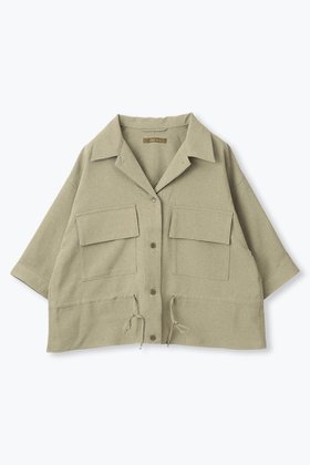 【レリル/lelill】のオープンカラーミリタリーシャツ 人気、トレンドファッション・服の通販 founy(ファニー) ファッション Fashion レディースファッション Ladies' Fashion Online トップス・カットソー Cut & Sew Tops シャツ/ブラウス Elegant Blouses & Button-Ups ショート Short スリーブ Sleeve ドローコード Draw Cord ミリタリー Military ワイド Wide |ID:prp329100004098426