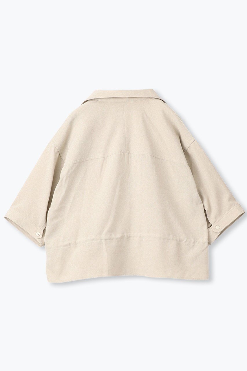 【レリル/lelill】のオープンカラーミリタリーシャツ 人気、トレンドファッション・服の通販 founy(ファニー) 　ファッション　Fashion　レディースファッション　Fashion for Women　トップス・カットソー　Cut & Sew Tops　シャツ・ブラウス・オフィスカジュアル　Elegant Blouses & Button-Ups　ショート　Short, Short Length　スリーブ　Sleeve, Long Sleeve / Short Sleeve　ドローコード　Drawcord, Drawstring Cord　ミリタリー　Military, Army Style　ワイド　Wide, Wide Fit　other-2|ID: prp329100004098426 ipo3291000000032695160