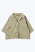 【レリル/lelill】のオープンカラーミリタリーシャツ 人気、トレンドファッション・服の通販 founy(ファニー) ファッション Fashion レディースファッション Fashion for Women トップス・カットソー Cut & Sew Tops シャツ・ブラウス・オフィスカジュアル Elegant Blouses & Button-Ups ショート Short, Short Length スリーブ Sleeve, Long Sleeve / Short Sleeve ドローコード Drawcord, Drawstring Cord ミリタリー Military, Army Style ワイド Wide, Wide Fit thumbnail カーキ|ID: prp329100004098426 ipo3291000000036097619