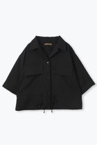 【レリル/lelill】のオープンカラーミリタリーシャツ 人気、トレンドファッション・服の通販 founy(ファニー) ファッション Fashion レディースファッション Fashion for Women トップス・カットソー Cut & Sew Tops シャツ・ブラウス・オフィスカジュアル Elegant Blouses & Button-Ups ショート Short, Short Length スリーブ Sleeve, Long Sleeve / Short Sleeve ドローコード Drawcord, Drawstring Cord ミリタリー Military, Army Style ワイド Wide, Wide Fit thumbnail ブラック|ID: prp329100004098426 ipo3291000000036097620