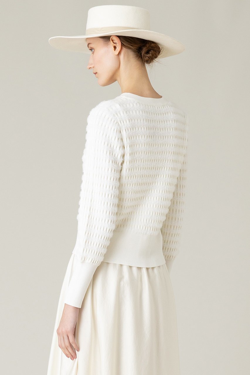 【アルアバイル/allureville】の【LOULOU WILLOUGHBY】フェザーリブボーダーカーディガン 人気、トレンドファッション・服の通販 founy(ファニー) 　ファッション　Fashion　レディースファッション　WOMEN　トップス・カットソー　Tops/Tshirt　ニット　Knit Tops　カーディガン　Cardigans　カーディガン　Cardigan　フェザーヤーン　Feather Yarn　フロント　Front　ボトム　Bottom　ボーダー　Border　ワイド　Wide　other-6|ID: prp329100004098471 ipo3291000000031414558