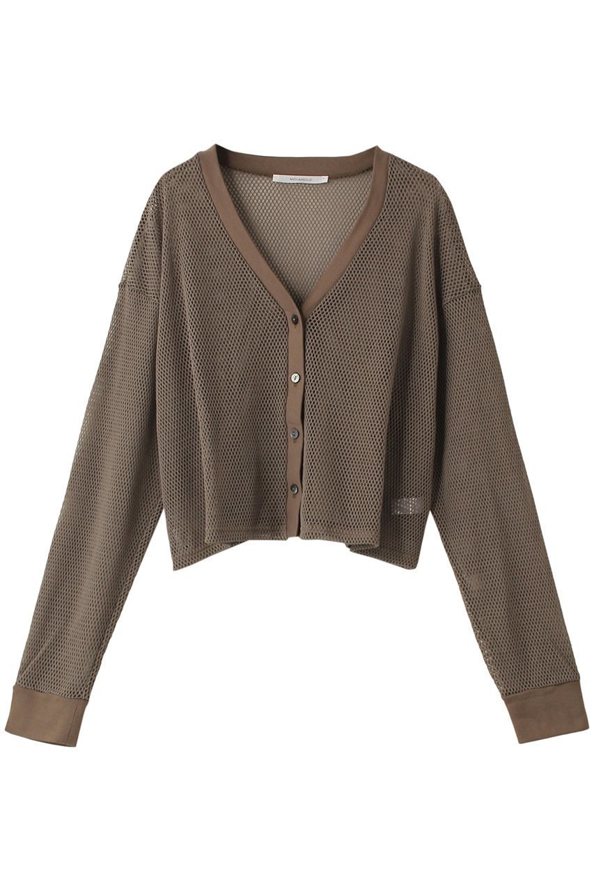 【ミディウミソリッド/MIDIUMISOLID】のmesh CD カーディガン インテリア・キッズ・メンズ・レディースファッション・服の通販 founy(ファニー) 　ファッション　Fashion　レディースファッション　Fashion for Women　トップス・カットソー　Cut & Sew Tops　ニット　Knit Tops & Sweaters　カーディガン・羽織り　Layered Style Cardigans　カーディガン　Cardigan, Knitwear　シアー　Sheer, See-Through　シンプル　Simple, Minimal　トレンド　Trend, Trending Now　メッシュ　Mesh, Net Fabric　夏　Summer　khaki|ID: prp329100004098502 ipo3291000000032940542
