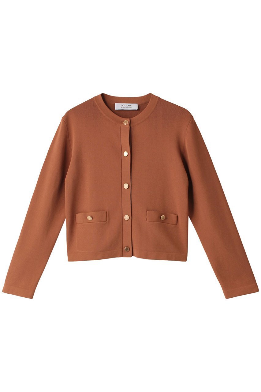 【アルアバイル/allureville】の【Loulou Willoughby】バイカラーコンパクトカーディガン A インテリア・キッズ・メンズ・レディースファッション・服の通販 founy(ファニー) 　ファッション　Fashion　レディースファッション　Fashion for Women　トップス・カットソー　Cut & Sew Tops　ニット　Knit Tops & Sweaters　カーディガン・羽織り　Layered Style Cardigans　カーディガン　Cardigan, Knitwear　コンパクト　Compact, Small Size　バランス　Balance, Style Balance　フロント　Front, Front Design　ボトム　Bottoms, Lower Wear　キャメル|ID: prp329100004099783 ipo3291000000036098618